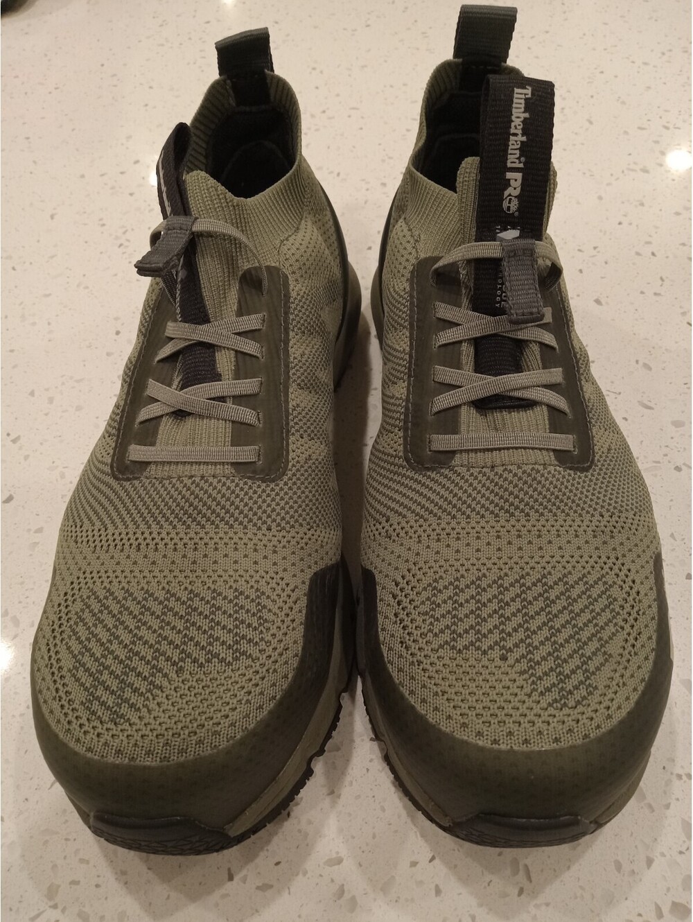 Timberland PRO Radius Knit Mens 7 W Olive Green Composite Safety Toe Shoes Wide - Picture 2 of 7
